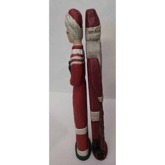 20" Wood Santa & Mrs Claus Pier 1 Christmas - Picture 2 of 9